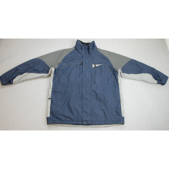 Columbia Mens Jacket XL Gray Blue Nylon Coat Winter Waterproof - Picture 1 of 7